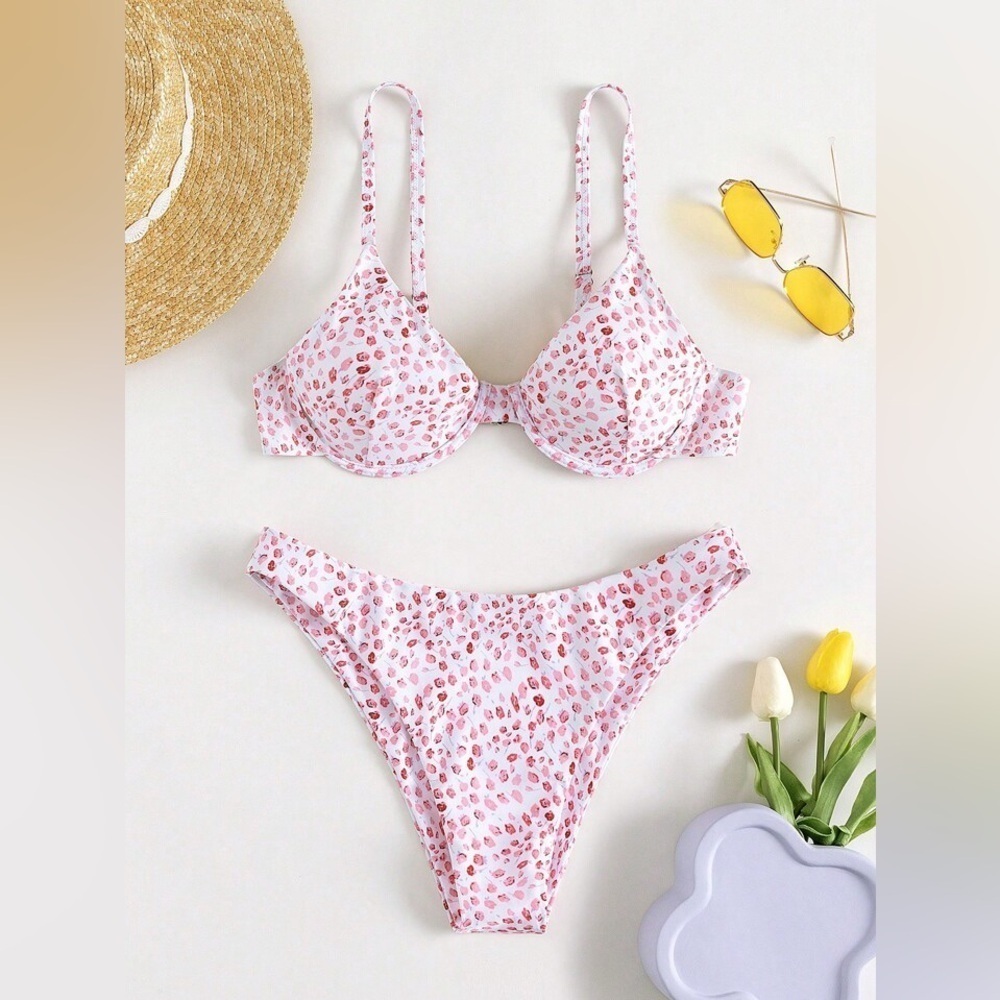 SHEIN Pink Floral Bikini Set